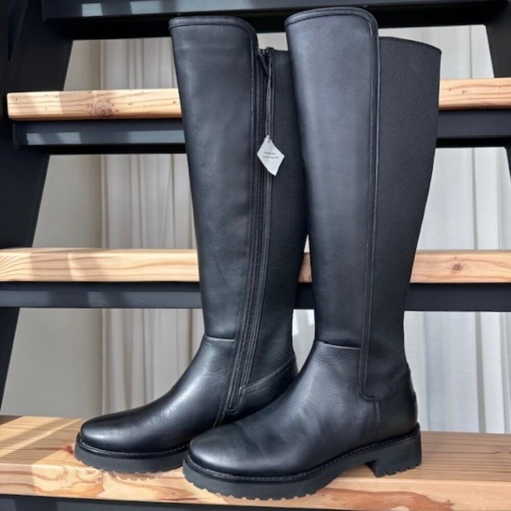 New Cole Haan Lyndon Equestrian Waterproof Boots - 7.5 Black